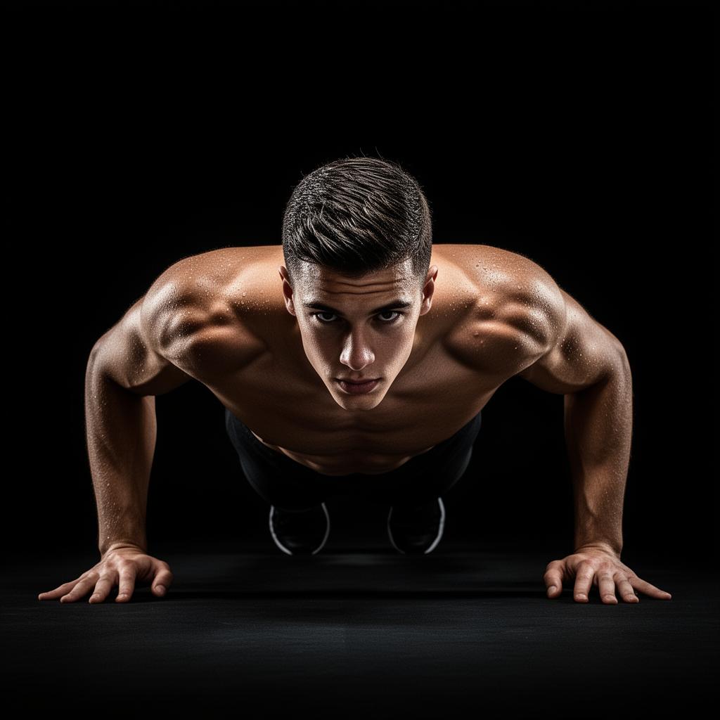 Atleta haciendo push-up